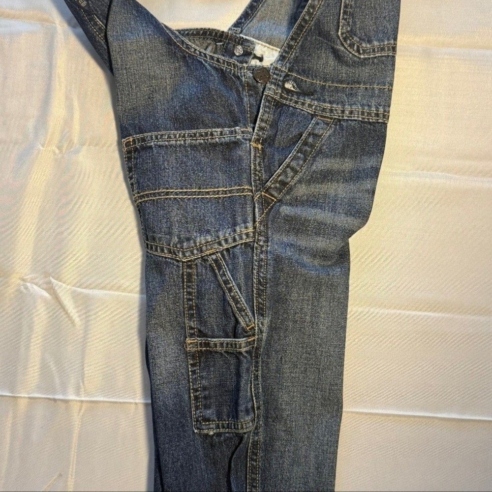 OshKosh Bgosh Kids Dark Wash Denim Vestbak Carpenter Overalls 3T - Picture 5 of 7
